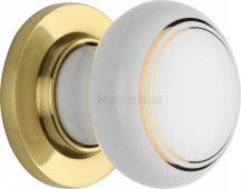 6010-PB Heritage Brass Gold Line Mortice Knob with Polished Brass Base