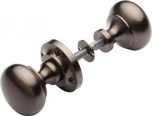 Click Here To Enlarge This Photo Of RIM V980-MB Heritage Brass Victoria Rim Knob Matt Bronze Finish