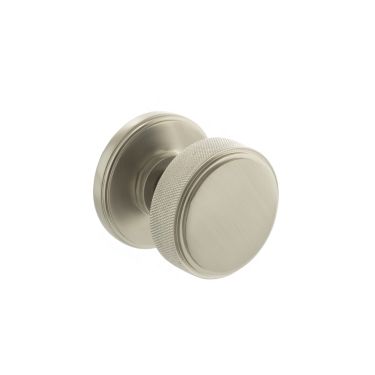 Click Here To Enlarge This Photo Of Atlantic - MH450KSMKSN Millhouse Brass 'Harrison' Knurled Mortice Knob on Concealed Fix Rose - Satin Nickel