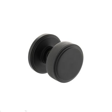 Click Here To Enlarge This Photo Of Atlantic - MH450KSMKMB Millhouse Brass 'Harrison' Knurled Mortice Knob on Concealed Fix Rose - Matt Black