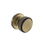 Atlantic - MH450KSMKAB Millhouse Brass 'Harrison' Knurled Mortice Knob on Concealed Fix Rose - Antique Brass