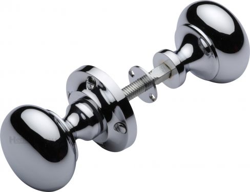 Click Here To Enlarge This Photo Of RIM V980-PC Heritage Brass Victoria Rim Knob Polished Chrome Finish