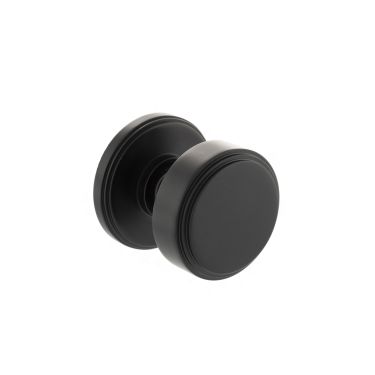Click Here To Enlarge This Photo Of Atlantic - MH350SMKMB Millhouse Brass 'Boulton' Stepped Mortice Knob on Concealed Fix Rose - Matt Black