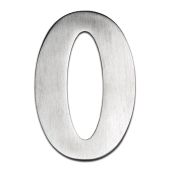 BLU Performance Number 0 Self Adhesive Door Numeral, 100mm, G316 Satin Stainless Steel (BLN0-SSS)