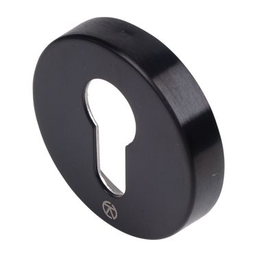 Click Here To Enlarge This Photo Of BLU Performance Round Euro Profile Escutcheon, 51 x 10.5mm, G316 Stainless Steel, PVD Satin Black Finish (KM055B-PBK)