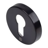BLU Performance Round Euro Profile Escutcheon, 51 x 10.5mm, G316 Stainless Steel, PVD Satin Black Finish (KM055B-PBK)