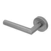 BLU Performance Mitre Lever Door Handle on Round Rose, G316 Satin Stainless Steel (KM060C-SSS)