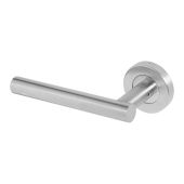 BLU Performance 'T' Bar Lever Door Handle on Round Rose, G316 Satin Stainless Steel (KM065C-SSS)