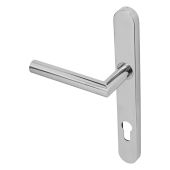 BLU Performance Mitre Lever Door Handle on Backplate 92mm c/c - G316 Polished Stainless Steel (KM078B-KIT-PSS)
