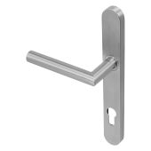 BLU Performance Mitre Lever Door Handle on Backplate (Dual Sprung) 92mm c/c - G316 Satin Stainless Steel (KM078C-SSS)
