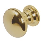 BLU Performance Centre Door Knob, Bolt Fix, G316 Stainless Steel, PVD Polished Brass (KM388-PPB)