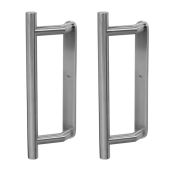 BLU Performance Patio Door Handle, Back to back handles, Blank backplates, G316 Satin Stainless Steel (KM905B-SSS)