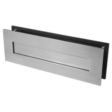 Click Here To Enlarge This Photo Of BLU Performance Sleeved Letter Plate, 330 x 110mm, Up to 68mm Door Thickness, G316 Satin Stainless Steel (LP400-SSS)