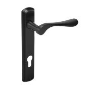 BLU Performance Regent Door Handle on Backplate, 92mm Centres, LH G316 Stainless Steel, PVD Black (REG090B-LH-PBK)