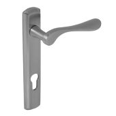 BLU Performance Regent Door Handle on Backplate, 92mm Centres, LH, G316 Satin Stainless Steel (REG090B-LH-SSS)