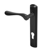 BLU Performance Regent Door Handle on Backplate, 92mm Centres, RH G316 Stainless Steel, PVD Black (REG090B-RH-PBK)