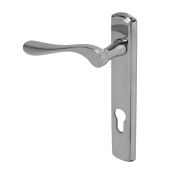 BLU Performance Regent Door Handle on Backplate, 92mm Centres, RH, G316 Polished Stainless Steel (REG090B-RH-PSS)