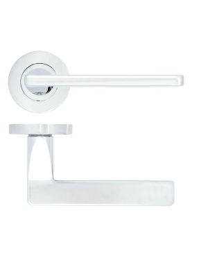 Click Here To Enlarge This Photo Of ZPA010-CP - Zoo Hardware Stanza 'Leon' Lever Handles on Round Rose - Polished Chrome (Contract Range)