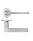 ZPA010-SC - Zoo Hardware Stanza 'Leon' Lever Handles on Round Rose - Satin Chrome (Contract Range)