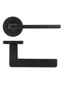 ZPA010-MB - Zoo Hardware Stanza 'Leon' Lever Handles on Round Rose - Matt Black (Contract Range)