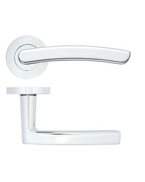 Click Here To Enlarge This Photo Of ZPA020-CP - Zoo Hardware Stanza 'Santiago' Lever Handles on Round Rose - Polished Chrome (Contract Range)