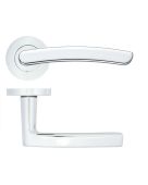 ZPA020-CP - Zoo Hardware Stanza 'Santiago' Lever Handles on Round Rose - Polished Chrome (Contract Range)