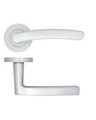 ZPA020-SC - Zoo Hardware Stanza 'Santiago' Lever Handles on Round Rose - Satin Chrome (Contract Range)