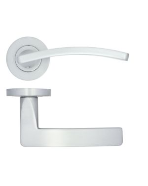 Click Here To Enlarge This Photo Of ZPA030-SC - Zoo Hardware Stanza 'Toledo' Lever Handles on Round Rose - Satin Chrome (Contract Range)