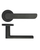 ZPA040-MB - Zoo Hardware Stanza 'Valencia' Lever Handles on Round Rose - Matt Black (Contract Range)