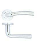 ZPA050-CP - Zoo Hardware Stanza 'Seville' Lever Handles on Round Rose - Polished Chrome (Contract Range)
