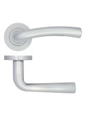 ZPA050-SC - Zoo Hardware Stanza 'Seville' Lever Handles on Round Rose - Satin Chrome (Contract Range)