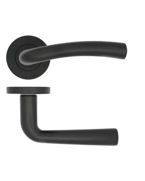 Click Here To Enlarge This Photo Of ZPA050-MB - Zoo Hardware Stanza 'Seville' Lever Handles on Round Rose - Matt Black (Contract Range)