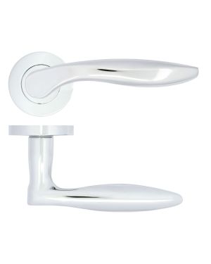 Click Here To Enlarge This Photo Of ZPA060-CP - Zoo Hardware Stanza 'Cadiz' Lever Handles on Round Rose - Polished Chrome (Contract Range)