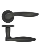 ZPA060-MB - Zoo Hardware Stanza 'Cadiz' Lever Handles on Round Rose - Matt Black (Contract Range)