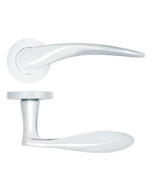 Click Here To Enlarge This Photo Of ZPA070-CP - Zoo Hardware Stanza 'Merida' Lever Handles on Round Rose - Polished Chrome (Contract Range)