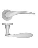 ZPA070-SC - Zoo Hardware Stanza 'Merida' Lever Handles on Round Rose - Satin Chrome (Contract Range)