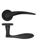 ZPA070-MB - Zoo Hardware Stanza 'Merida' Lever Handles on Round Rose - Matt Black (Contract Range)