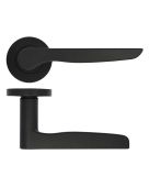 ZPA080-MB - Zoo Hardware Stanza 'Vigo' Lever Handles on Round Rose - Matt Black (Contract Range)