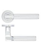 ZPA090-CP - Zoo Hardware Stanza 'Bilbao' Lever Handles on Round Rose - Polished Chrome (Contract Range)