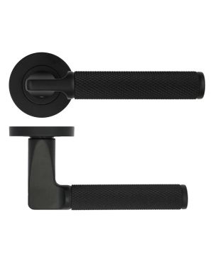 Click Here To Enlarge This Photo Of ZPA090-MB - Zoo Hardware Stanza 'Bilbao' Lever Handles on Round Rose - Matt Black (Contract Range)