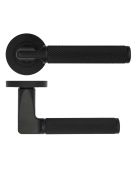 ZPA090-MB - Zoo Hardware Stanza 'Bilbao' Lever Handles on Round Rose - Matt Black (Contract Range)