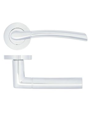 Click Here To Enlarge This Photo Of ZPA100-CP - Zoo Hardware Stanza 'Andorra' Lever Handles on Round Rose - Polished Chrome (Contract Range)