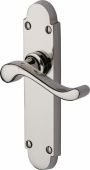 S610-PNF Heritage Brass Door Handle Lever Latch Savoy Design Polished Nickel Finish