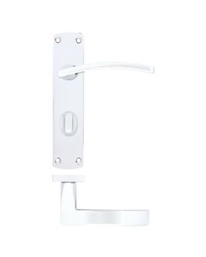 Click Here To Enlarge This Photo Of ZPA033-CP - Zoo Hardware Stanza 'Toledo' Lever Handles on Bathroom Backplate - Polished Chrome (Contract Range)