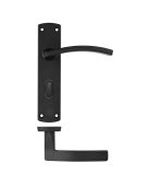 ZPA033-MB - Zoo Hardware Stanza 'Toledo' Lever Handles on Bathroom Backplate - Matt Black (Contract Range)
