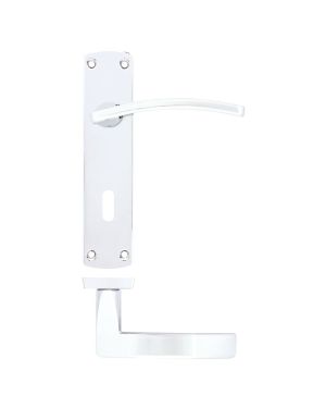 Click Here To Enlarge This Photo Of ZPA031-CP - Zoo Hardware Stanza 'Toledo' Lever Handles on Lock Backplate - Polished Chrome (Contract Range)