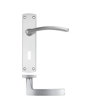 Click Here To Enlarge This Photo Of ZPA031-SC - Zoo Hardware Stanza 'Toledo' Lever Handles on Lock Backplate - Satin Chrome (Contract Range)