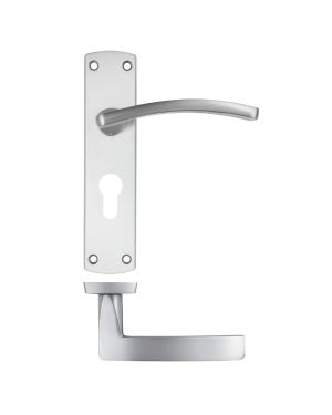 Click Here To Enlarge This Photo Of ZPA031EP-SC - Zoo Hardware Stanza 'Toledo' Lever Handles on Euro Profile Backplate - Satin Chrome (Contract Range)