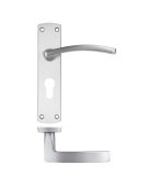 ZPA031EP-SC - Zoo Hardware Stanza 'Toledo' Lever Handles on Euro Profile Backplate - Satin Chrome (Contract Range)