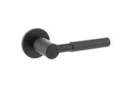 Atlantic - MHSR500MB Millhouse Brass 'Mason' Designer Lever on 5mm Slimline Round Rose - Matt Black